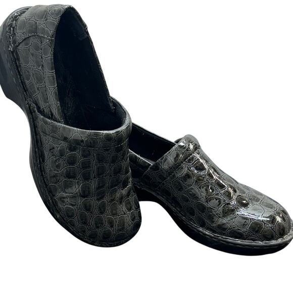 BOC Born Concept Peggy Gray Crocodile Embossed Slip On Comfort Clog Loafer 7.5 - Picture 4 of 9